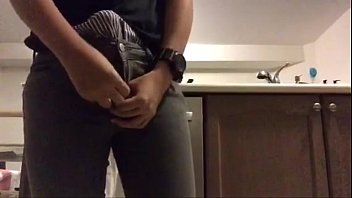 video trying my gfs jeans with a hard on sex