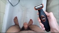 video shaving my big thick sexy hot hairy cock balls in the bathroom sex
