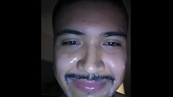 video sub latino taking double facial cumshot sex