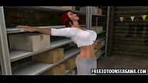 video две сексуальные милашки из 3d мультфильмов в гараже в сексуальном тройничке sex