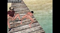 video ビーチでアナルセックスをしている角質の3d漫画の塊 sex