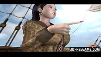 video 3d海賊船で熱い3d囚人hoがコックを吸っている sex