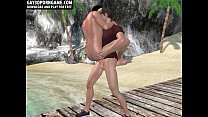 video 角質の3d漫画の塊がビーチで犯される sex