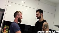 video sex amateursdoit bearded studs fuck after hot oral session in the kitchen sex