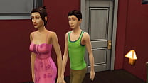 video stepmom catches her stepson masturbating in front of the computer and helps her stepson have sex for the first time sex