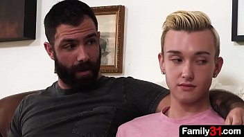 video his stepdad understands the stepson attraction to older guys so he invites him to join in on a nasty threesome sex
