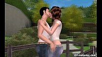 video これは屋外で犯されているセクシーな3dブルネットのベイビーです sex