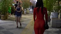 video красное прозрачное платье на публике sex