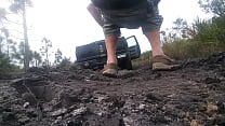 video stuck in the mud in the woods time for a bottle fuck quicky sex