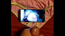 video pussyeater 3 cumming to mctryme taking a load on her assgets second load tribute video sex