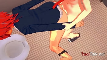 video 2学校のトイレでセックスするネコボーイ手コキ中出しでアナル sex