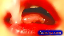 video 口と唇のザーメンの極端なクローズアップ sex
