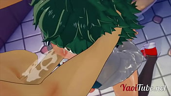 video boku no hero yaoi деку делает минет с членами бакуго и он кончает ему в рот sex