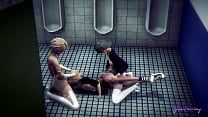 video femboy yaoi三人組のサムはトイレで2人のfemboysに犯されディックとアナルを吸って彼らは彼のお尻と口の中で絶頂します sex