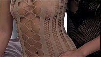 video ボディストッキングのストラップオン若いベイビーは相互のレズビアンオーガズムのためにダブルストラップを使用します sex