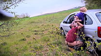 video публичный страстный секс на улице у дороги с великолепной блондинкой с большими сиськами часть 1 sex