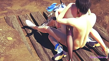 video genshin impact hentai 3d потрясающий мальчик трахается и делает кунилингус барбаре и ганью японская манга аниме sex