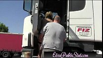 video elisa public slut flashing in public on a rest area elisapublicslutcom sex
