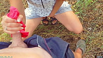 video guard step sister jerks off cock with her wet panties until he cums sex