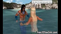 video ボートで犯される熱い3dブロンドの人魚 sex