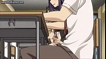 video 足コキをしているストッキングとアニメブルネット sex