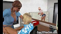 video две горячие 3d крошки жестко трахают в офисе sex