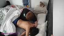 video liaon two guys sleepover in one bed got horny in the morning and caught in the camera sex