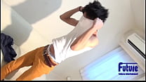 video a fresh 18yearold with big and round eyes reacts sensitively to his first male sex