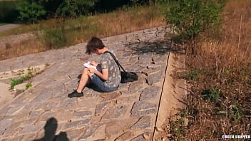 video only twink albert paints a guys portrait shows him his massive cock for cash under a bridge bigstr sex
