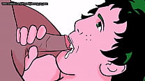 video son midoriya sucks a cock full of cum cosplay my hero academia loop sex