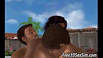 video 3d黒檀のベイビーは2人の白人男性によって二重にチーム化されます sex