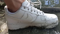 video jon arteen plays in the mud with his new sneakers nike air force one af1 sockless boy foot fetish gay porn video sex