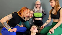 video жестокая лесбийская оргия с плевками четыре госпожи плюнули рабыне в лицо и рот sex