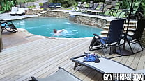 video aiden asher and jock jax thirio having poolside barebacking sex