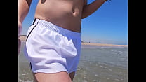 video beach people freak out when i get wet in shorts and thongs in the sea sex