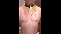 video a master ordered me to put his name on my chest and put a dildo in my ass and i gladly obeyed sex