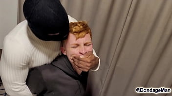 video hariel is just a delivery boy that mr black ties and gags him to fuck all night with hariel preview 2 sex