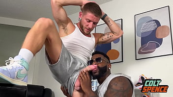 video jacobi tries to buy colt spence sneakers but gets giant load instead sex