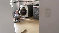 video i find my neighbor alone with a tremendous ass washing clothes in shorts and i fuck her for slut sex