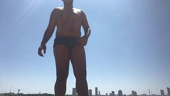 video 105 the big guy loves to show off in public while bathing in the river sex