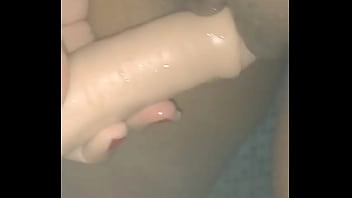 video i took my toy to my boyfriends cousins house and had to use it during bath time sex